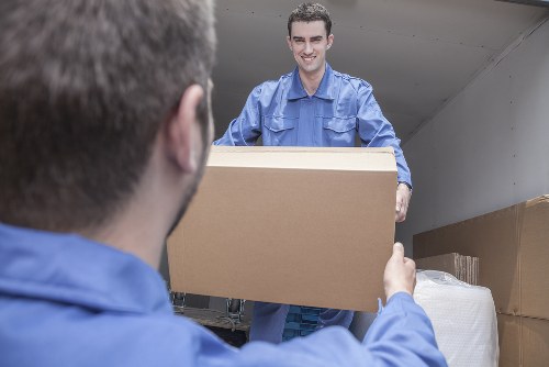 Student removals team loading boxes in Coventgarden