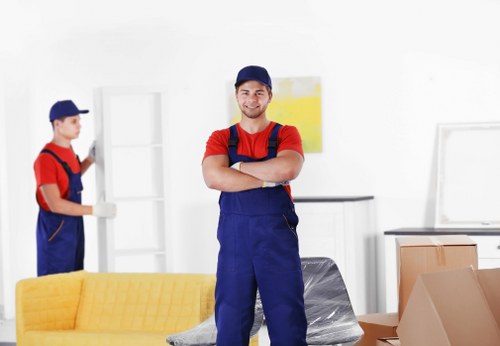 Careful packing of household items for a central London property