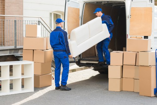 Local moving truck arranged for a flat or business relocation in Coventgarden