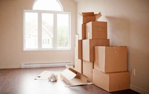 Packing and boxes materials prepared for a move in Covent Garden