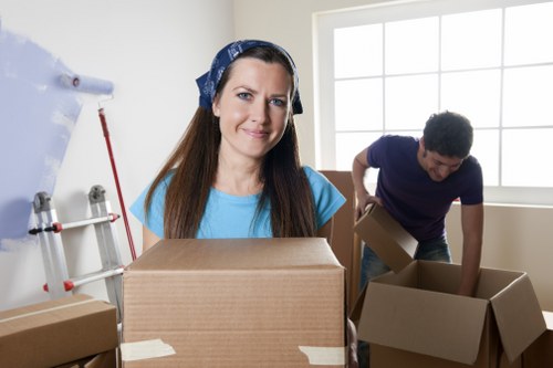 Customer confirming a moving service arrangement