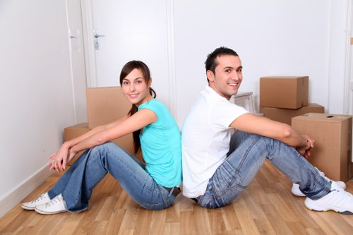 Prepared office boxes and desks ready for a smooth business move in Covent Garden
