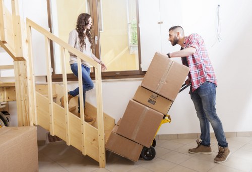 Carefully packed household items ready for a Covent Garden removal van move