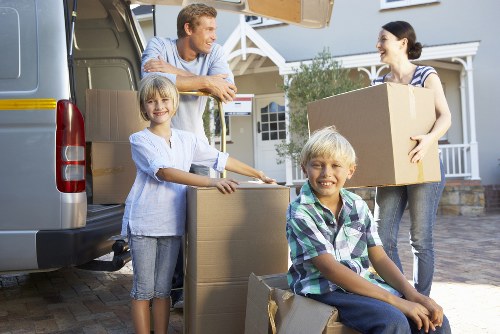 Packing and loading belongings for a flat or office removal