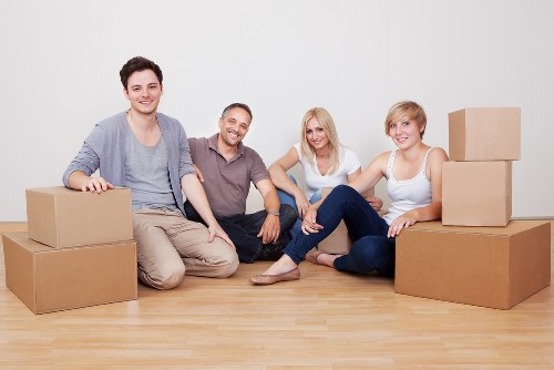 Packed student belongings ready for removals in Coventgarden